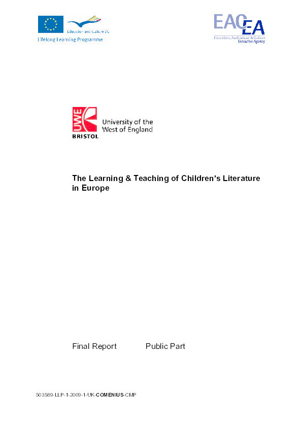 Learning and teaching children's literature in Europe, final public report Thumbnail