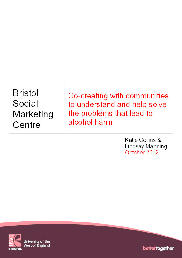Co-creating with communities to understand and help solve the problems that lead to alcohol harm Thumbnail