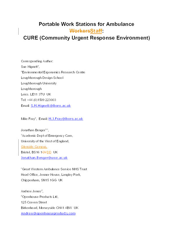 CURE (Community Urgent Response Environment) Thumbnail
