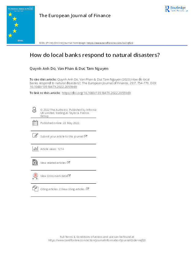 How do local banks respond to natural disasters? Thumbnail