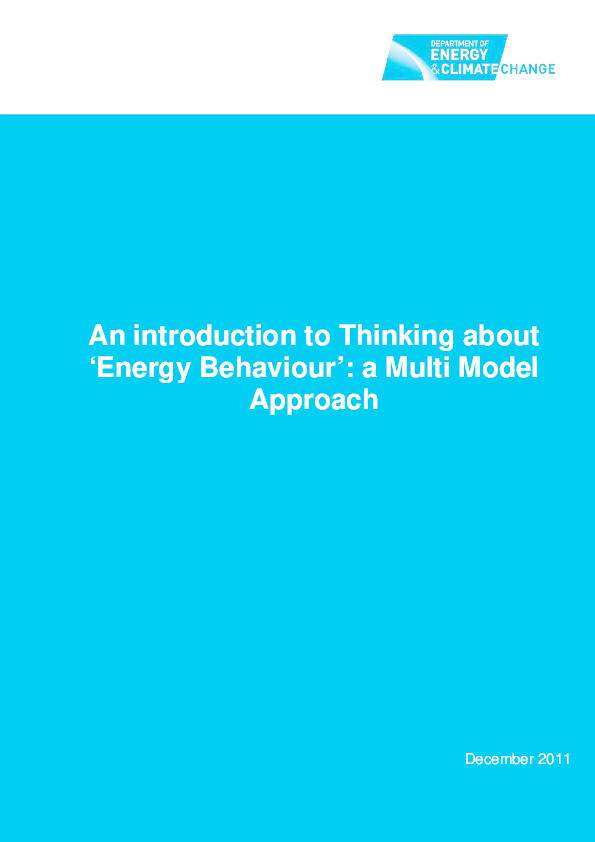 An introduction to thinking about 'energy behaviour': A multi-model approach Thumbnail