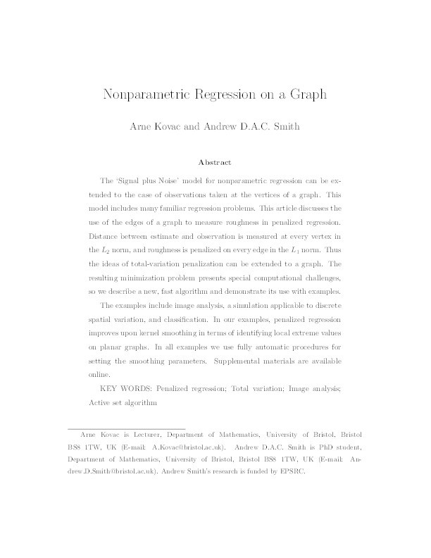 Nonparametric Regression on a Graph Thumbnail