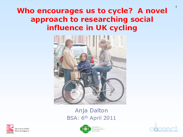 Who encourages us to cycle? A novel approach to researching social influence in UK cycling Thumbnail