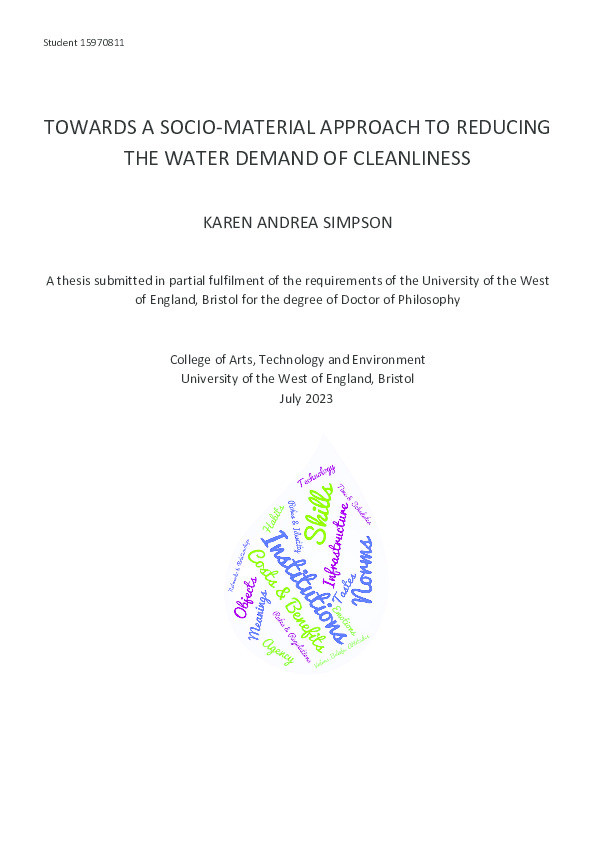 Towards a socio-material approach to reducing the water demand of cleanliness Thumbnail