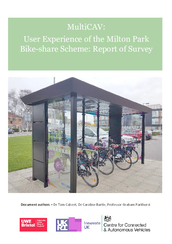 User experience of the Milton Park bike-share scheme report of survey Thumbnail