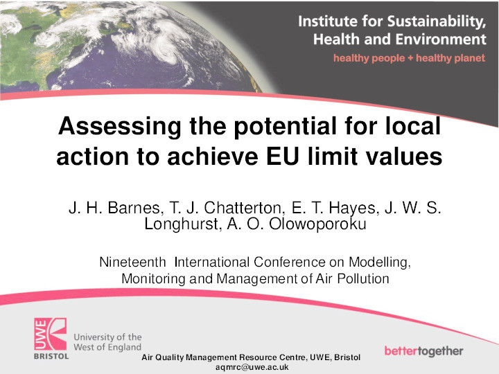 Assessing the potential for local action to achieve EU limit values Thumbnail