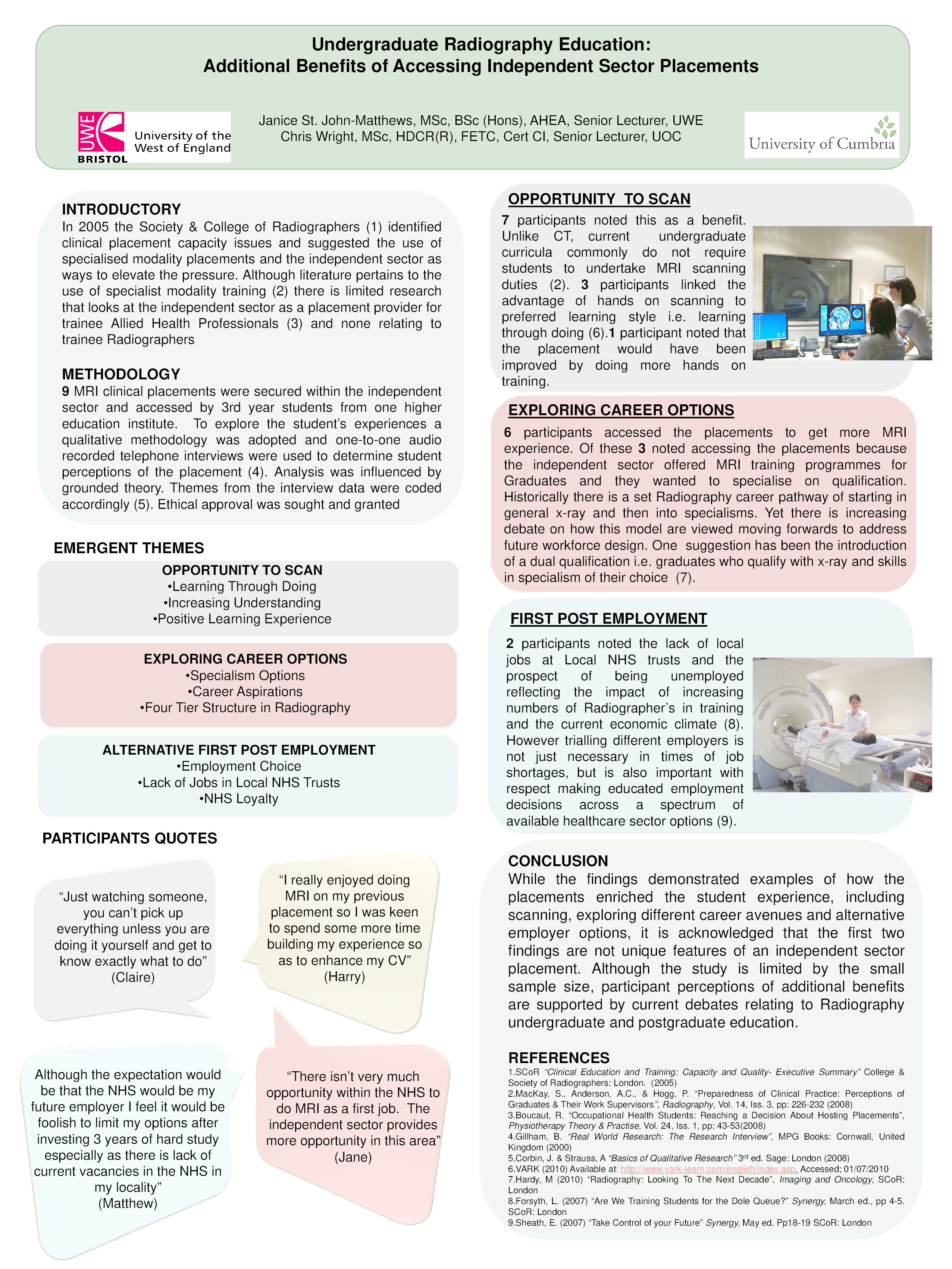 Undergraduate radiography education: Additional benefits of accessing independent sector placements Thumbnail