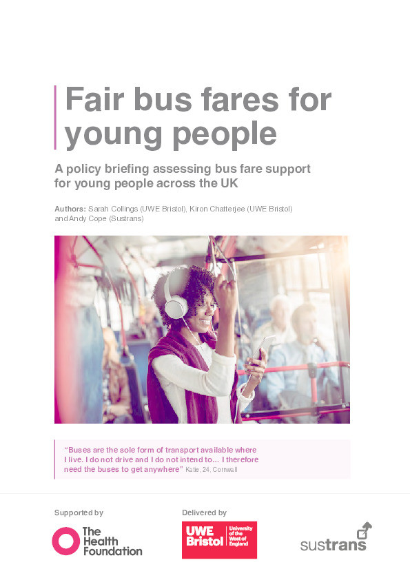Fair bus fares for young people: A policy briefing assessing bus fare support for young people across the UK Thumbnail