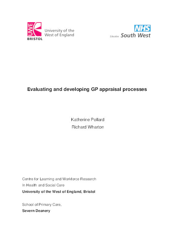 Evaluating and developing GP appraisal processes Thumbnail