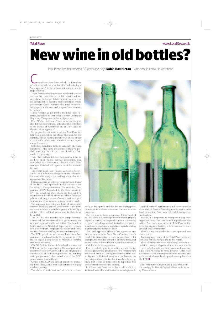 New wine in old bottles? Thumbnail