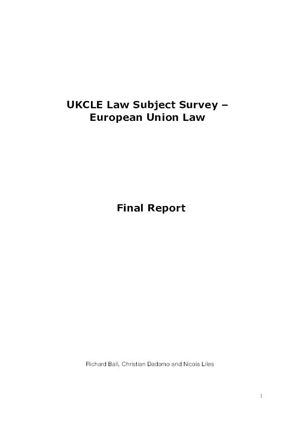 UKCLE law subject survey: European Union law Thumbnail