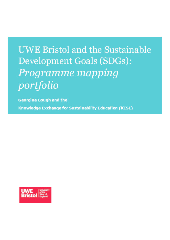 UWE Bristol and the Sustainable Development Goals (SDGs): Programme mapping portfolio Thumbnail