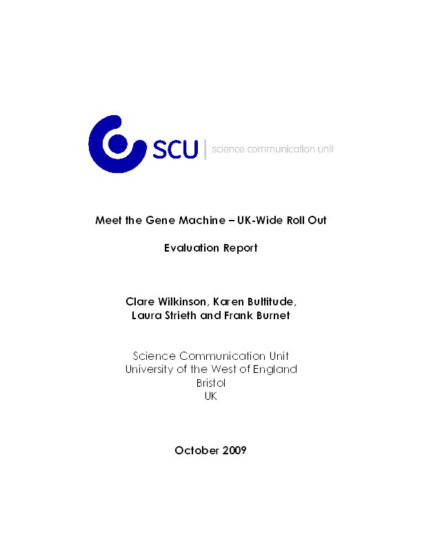 Meet the Gene Machine UK-wide rollout: evaluation report Thumbnail