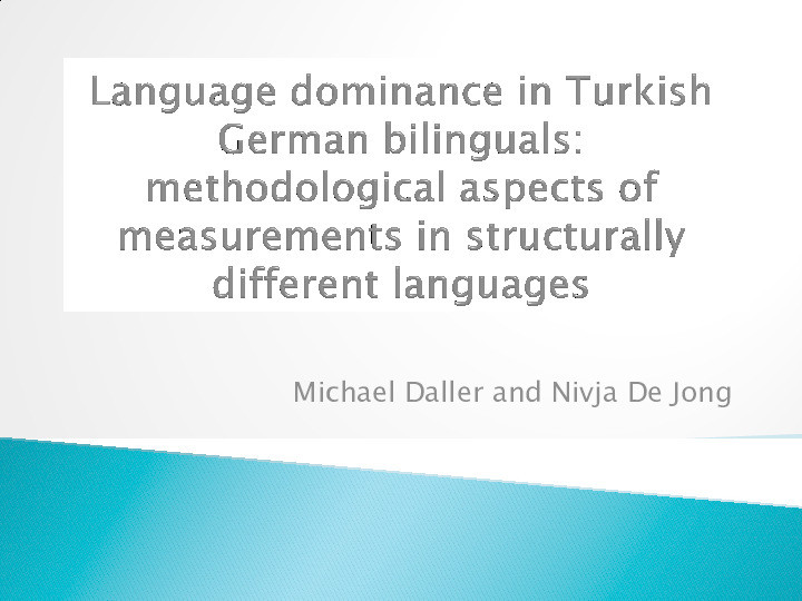 Fluency and language dominance in bilinguals Thumbnail