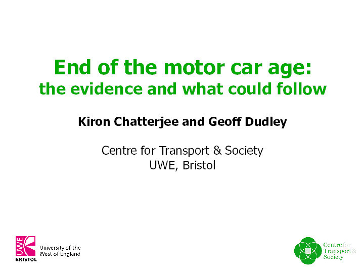 End of the motor car age: The evidence and what could follow Thumbnail