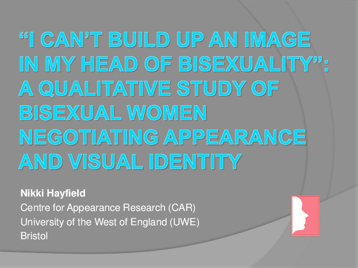 A qualitative exploration of bisexual women’s appearance and visual identity Thumbnail