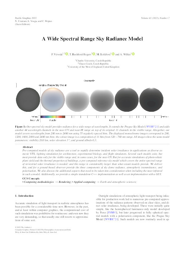 A wide spectral range sky radiance model Thumbnail